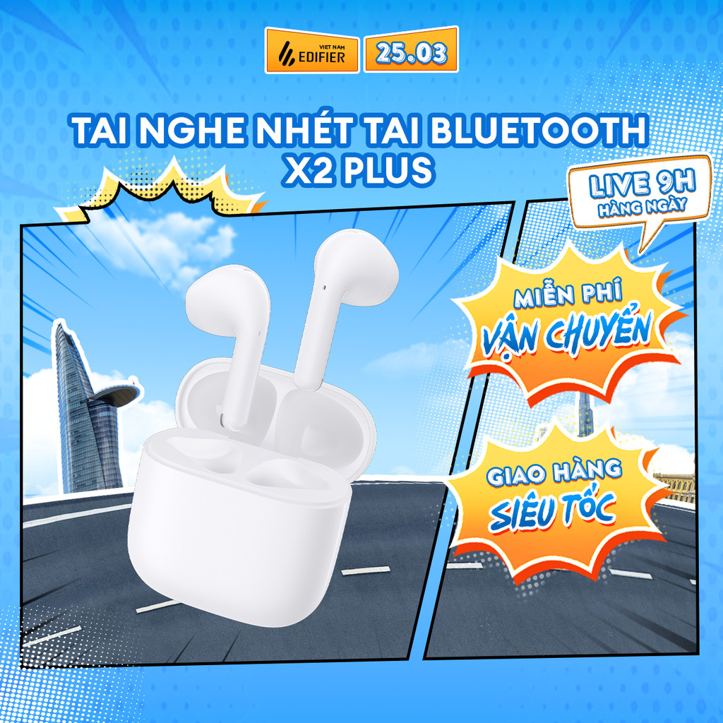Tai Nghe Bluetooth Nhét Tai EDIFIER X2 PLUS | Thời Gian Sử Dụng Đến 35H | Bluetooth 6.0 | Bảo Hành 15 Tháng