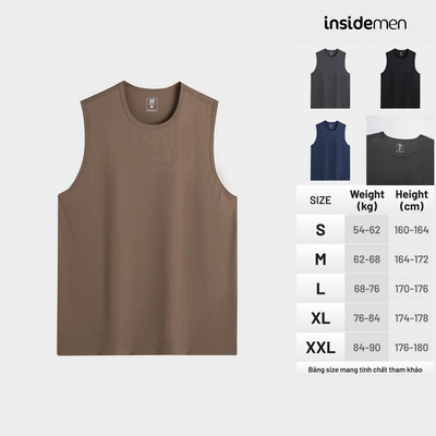 Áo Thun Ba Lỗ Tanktop Nam Cổ Tròn Mềm Mại Co Giãn Insidemen Nhiều Màu ITL106AS0
