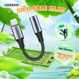 Cáp lightning sang 3.5mm audio ugreen us211 |chuẩn mfi |hỗ trợ cả âm thanh và mic nói đàm thoại| bảo hành 18 tháng1 đổi1