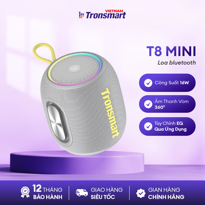 [MỚI] Loa Bluetooth Tronsmart T8 MINI |  Công suất 15W | Sử Dụng Đến 18h | Âm Thanh 360° | Bảo Hành 12 Tháng