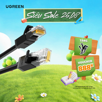 Cáp mạng Cat6 UGREEN NW102 | Lõi 26AWG CCA nhôm mạ đồng sử dụng trên các mạng Ethernet / RJ45 | Bảo hành 18 tháng 1 Đổi1