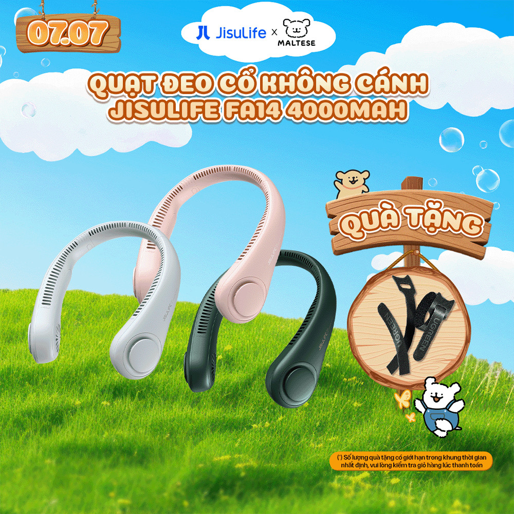 Quạt Đeo Cổ Không Cánh JISULIFE FA14 Gió Tỏa 270 Độ 4000mAh Tiện Lợi, Bảo hành 12 tháng | BigBuy360 - bigbuy360.vn