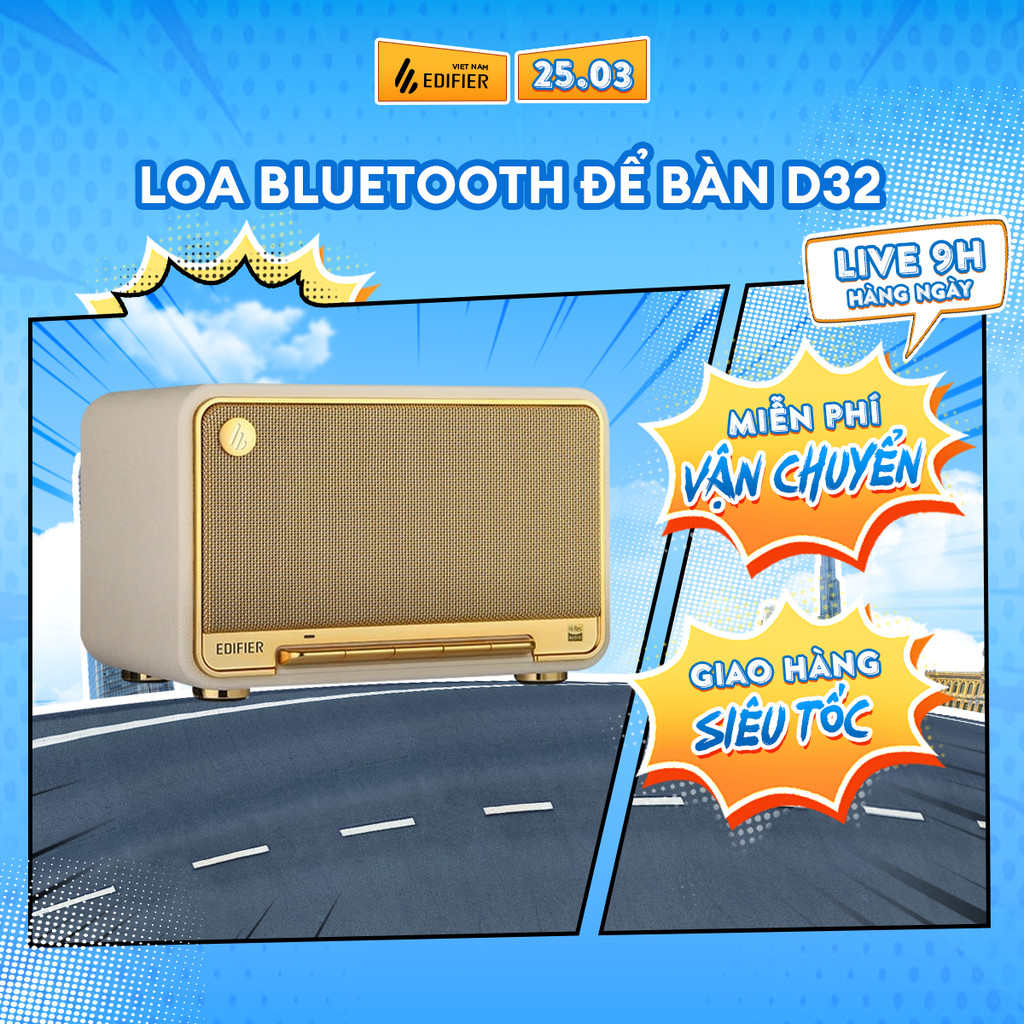 Loa Bluetooth Để Bàn Cao Cấp EDIFIER D32 - Công Suất 60W - Chơi Nhạc Thoải Mái Tới 11H - Pin 5200mAh
