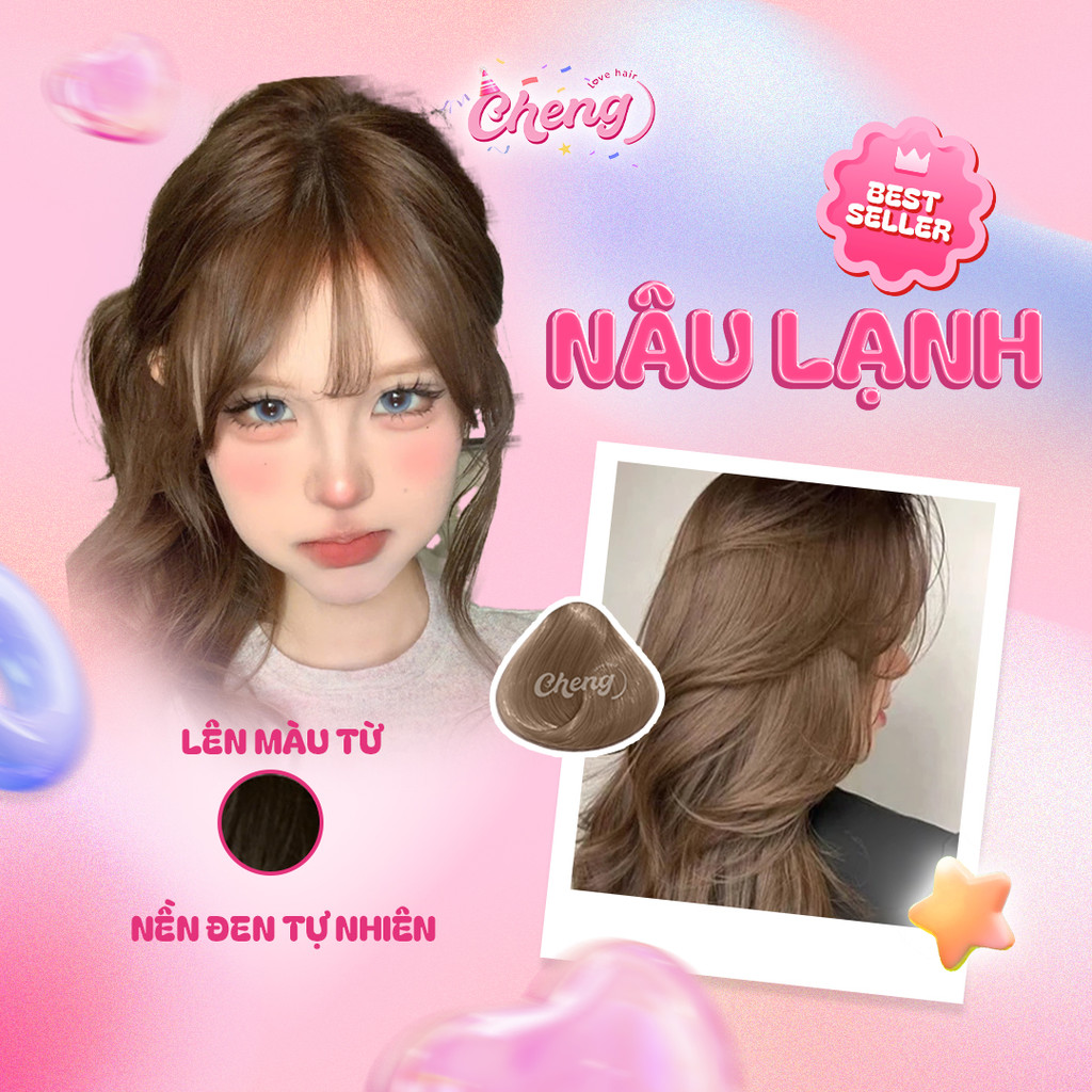 Thuốc Nhuộm Tóc Màu NÂU LẠNH, NÂU LẠNH SÁNG Không Cần Dùng Thuốc Tẩy Tóc | Chenglovehair, Chengloveh