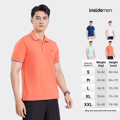 Áo Polo Nam Tay Ngắn INSIDEMEN Regular Fit Freezing Polyamide Mát Lạnh Co Giãn Nhiều Màu IPS058AZ