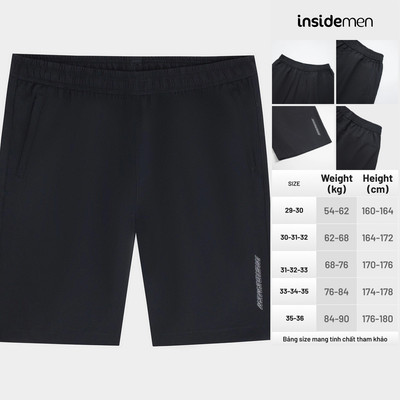 Quần short thể thao nam INSIDEMEN co giãn Regular Fit suông nhẹ chạy bộ thể thao cao cấp ISO097AS0