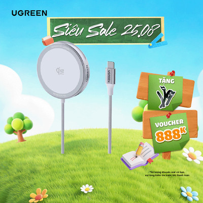Đế sạc không dây từ tính Ugreen MagFlow | Công suất 15W/25W | Thiết kế nhỏ gọn | Bảo hành 18 tháng 1 đổi 1 | 55959