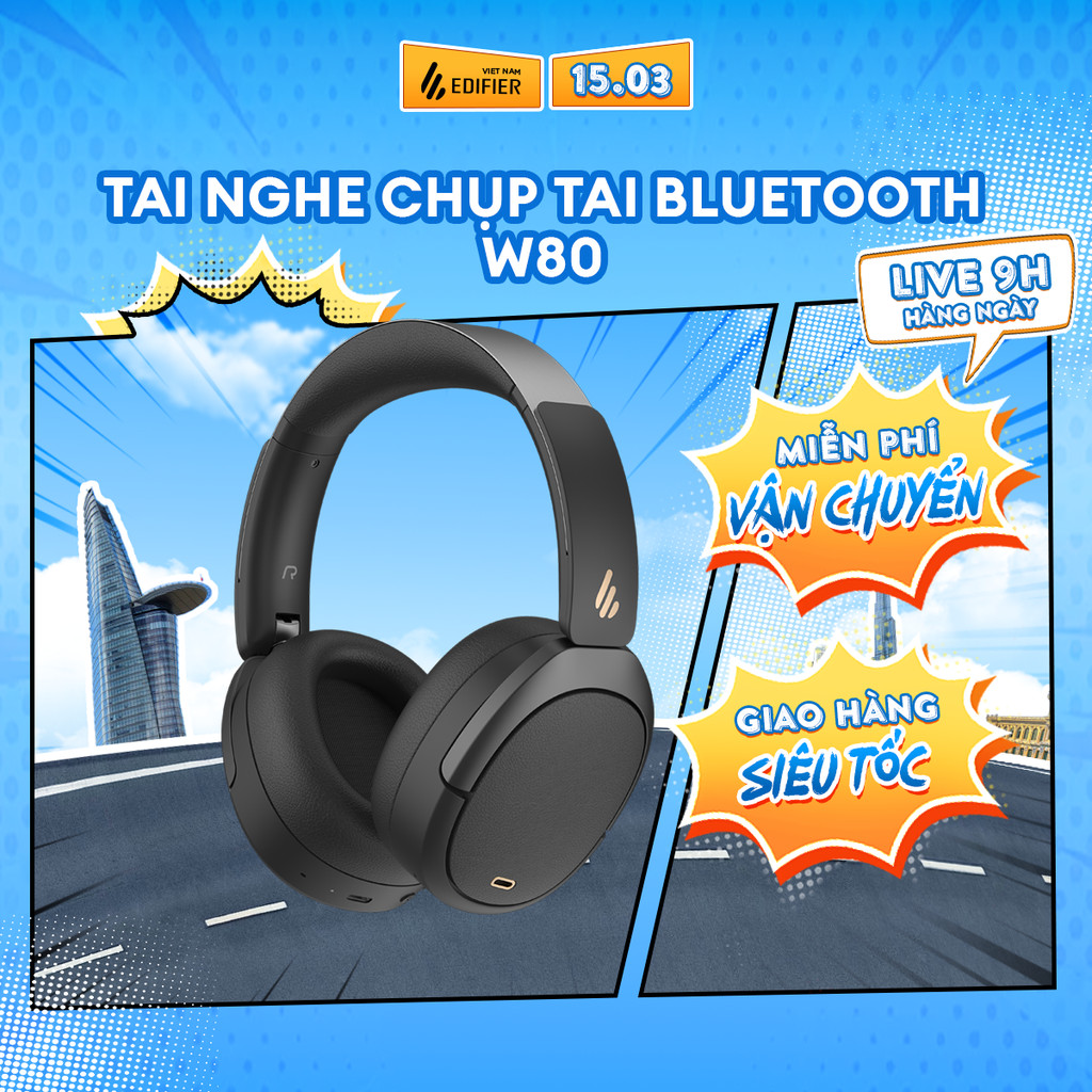 Tai Nghe Bluetooth Chụp Tai EDIFIER W80 | Chống Ồn Chủ Động | Thời Gian Sử Dụng Đến 65H | Bảo Hành 15 Tháng | BigBuy360 - bigbuy360.vn