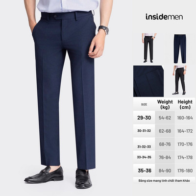 Quần Âu Nam Insidemen ITR05503 Dáng Suông Basic Phong Cách Hàn Quốc Dễ Phối Đồ