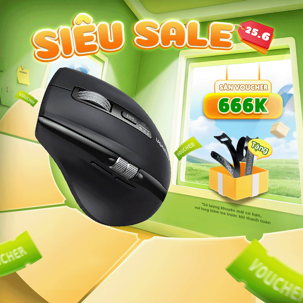 Chuột không dây Ugreen M751/M752 cuộn siêu nhanh | Bluetooth 5.4 5000DPI | Bảo hành 18 tháng 1 đổi 1 | 45792 75498B