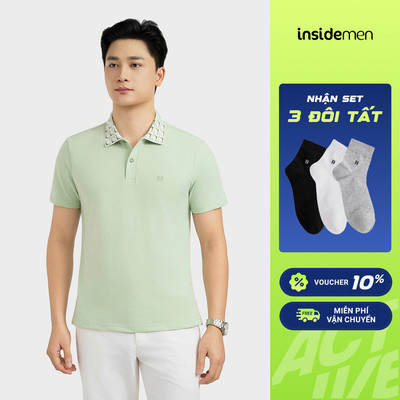 [TẶNG TẤT] Áo Polo Nam Insidemen Regular Fit Cottion Thoáng khí Co Giãn IPS096EDP01