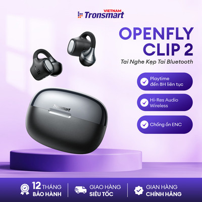 [MỚI] Tai Nghe Bluetooth Tronsmart OPENFLY CLIP 2 | Playtime Đến 8H Liên Tục | Chống Ồn ENC | Bảo Hành 12 Tháng