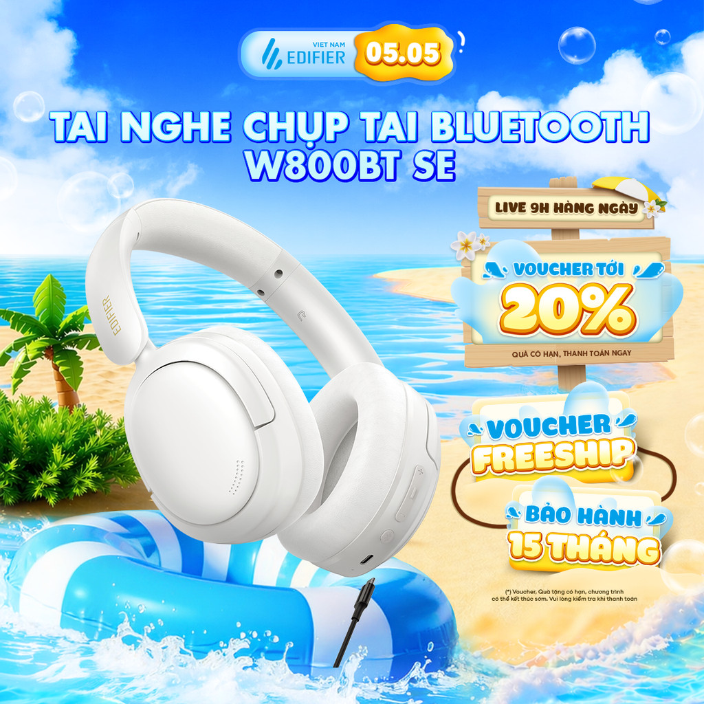 Tai Nghe Chụp Tai Bluetooth EDIFIER W800BT SE | Thời Gian Sử Dụng Đến 45h | Bluetooth 5.4 | Bảo Hành 15 Tháng