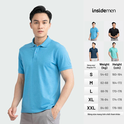 Áo Polo Nam INSIDEMEN Tay Ngắn Cotton Regular Fit Nhiều Màu IPSR10