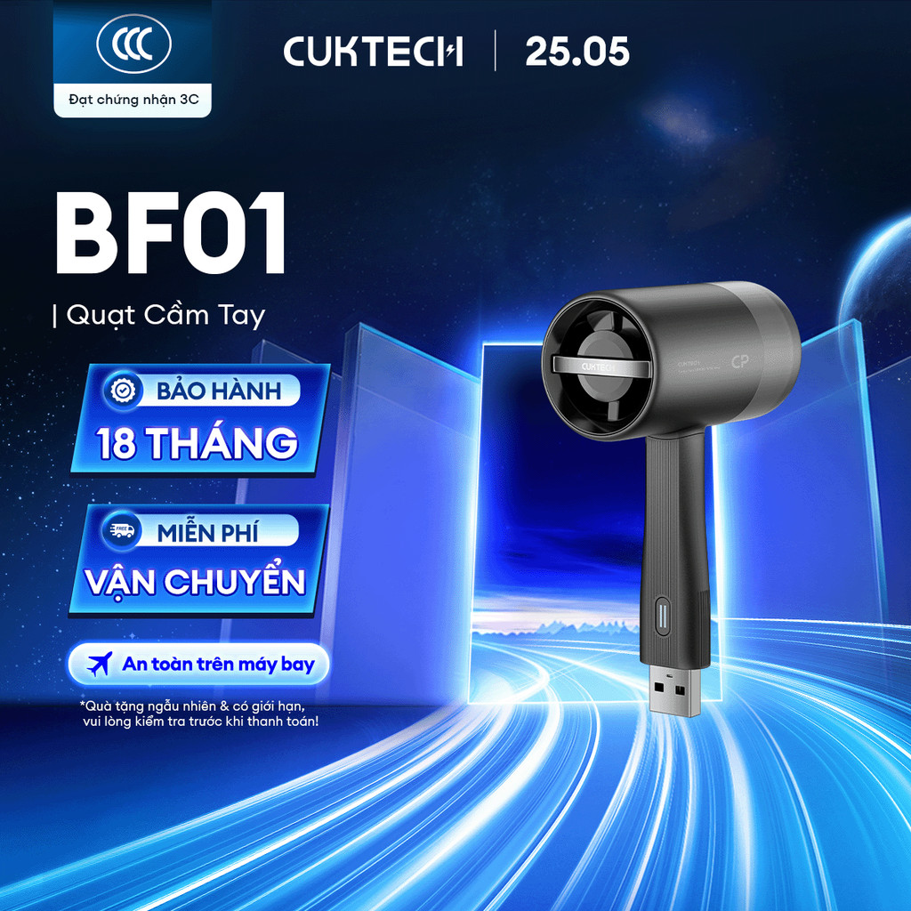 Quạt Cầm tay CUKTECH | 38.000 Vòng/ Phút |3 Chế Độ Gió |  Nhỏ Gọn | Bảo Hành 18 Tháng  BF01