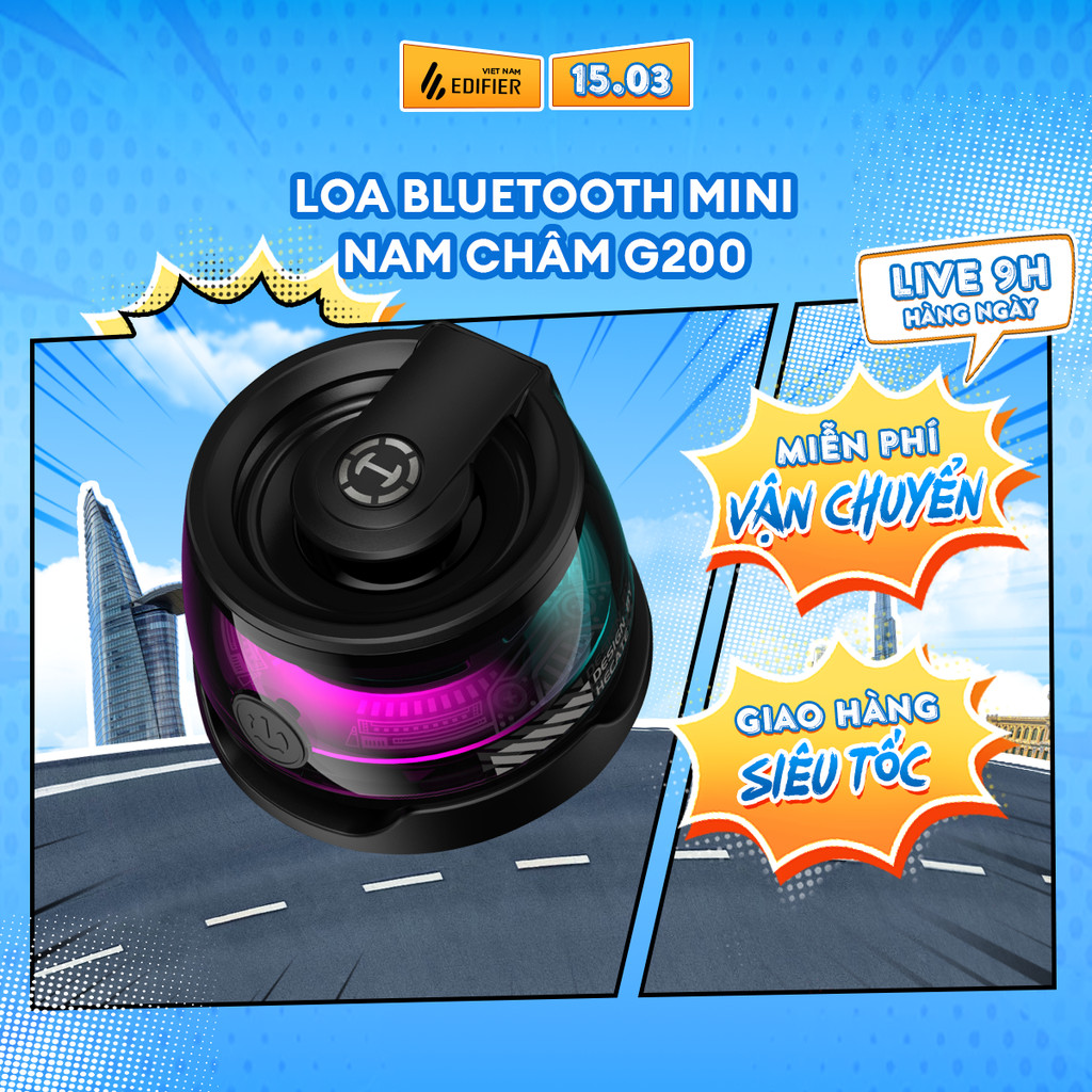 Loa Bluetooth Mini EDIFIER G200 | Tích Hợp Nam Châm | Thiết Kế Trong Suốt | Led RGB | Sử Dụng Tới 7H | Bảo Hành 15 Tháng | BigBuy360 - bigbuy360.vn