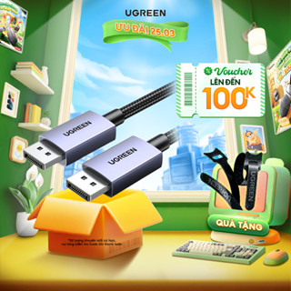 Cáp Displayport to Displayport 2.1 bện dù Ugreen |16K@60Hz | Băng thông 80Gbps | Bảo Hành 18 Tháng 1 Đổi 1 15383 15384
