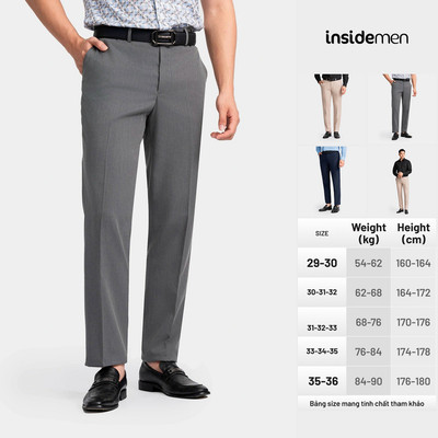 Quần Âu Nam Insidemen dáng Slim fit lịch lãm phù hợp công sở sự kiện 6TR0050Z