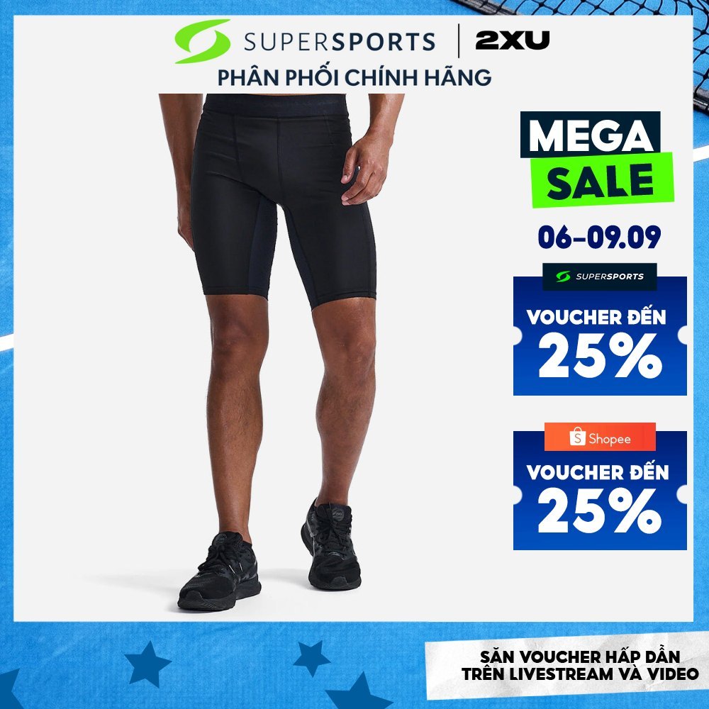 Quần Ngắn Base Layer Nam 2XU Base Layer Compression - Đen - MA7198b-BLK/NRO