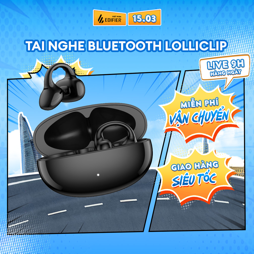Tai Nghe Bluetooth EDIFIER LolliClip | Thiết Kế Kẹp Vành Tai | Thời Gian Sử Dụng Tới 36H | Bảo Hành 15 Tháng | BigBuy360 - bigbuy360.vn