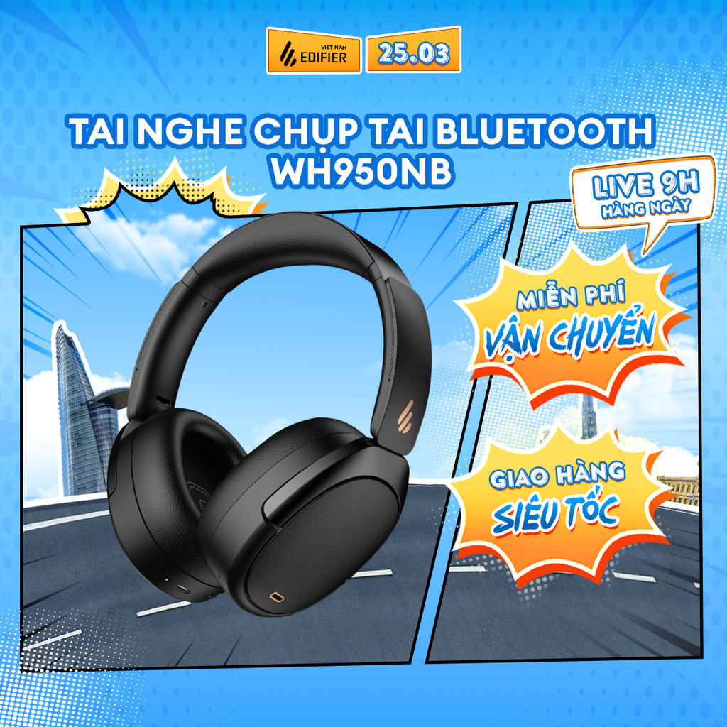 Tai Nghe Bluetooth Chụp Tai EDIFIER WH950NB/W80 | Chống Ồn Chủ Động | Thời Gian Sử Dụng Đến 55H | Bảo Hành 15 Tháng