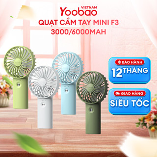 Quạt sạc mini để bàn làm việc YOOBAO F3 6000mAh/3000mAh - có thể chạy 26 giờ - Bảo hành 12 tháng