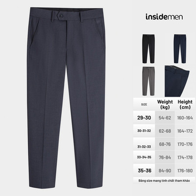 Quần Âu Nam Insidemen dáng suông Regular Fit màu đen màu xám dễ phối đồ công sở sự kiện đồng phục văn phòng ITR0110S0