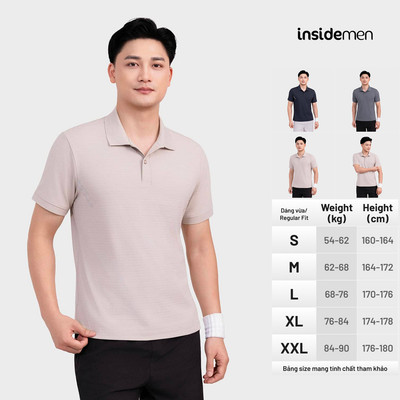 Áo Polo Nam Tập Gym, Chạy Bộ Insidemen Co Giãn 4 Chiều, Vận Động Thoải Mái ACTIVE IPS112EDP01