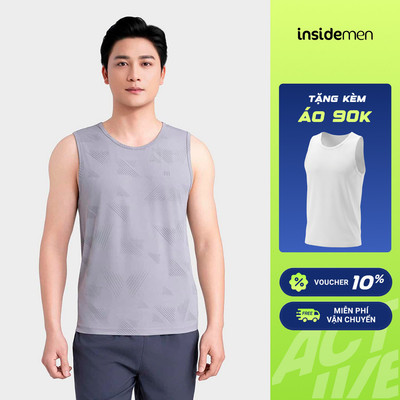 [MUA 2 TẶNG 1] Áo tank top nam Insidemen ba lỗ lưới thoáng mát, co giãn 4 chiều, mặc gym nhẹ mát ITL023MAH0