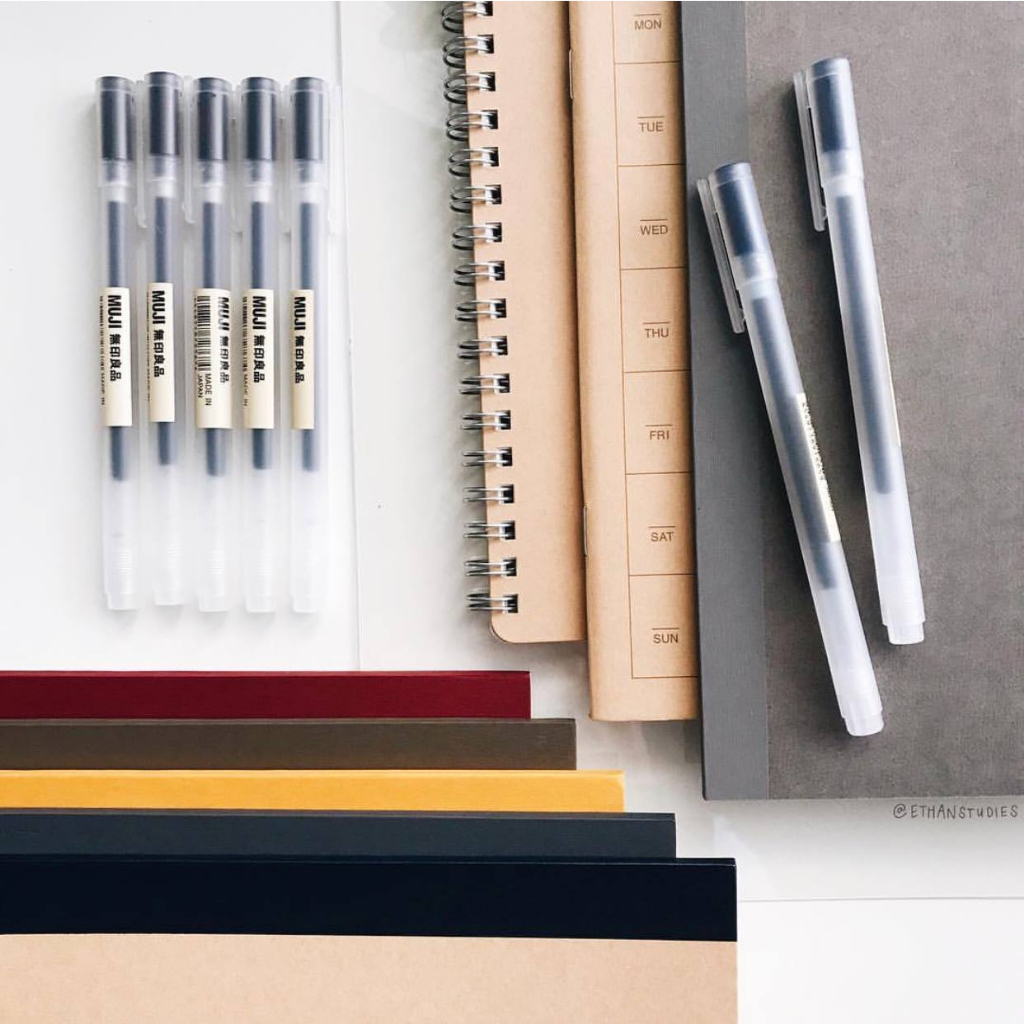 Bút Đen Muji Ngòi 0.38mm Đầu Mảnh + 3 Lõi Thay Thế