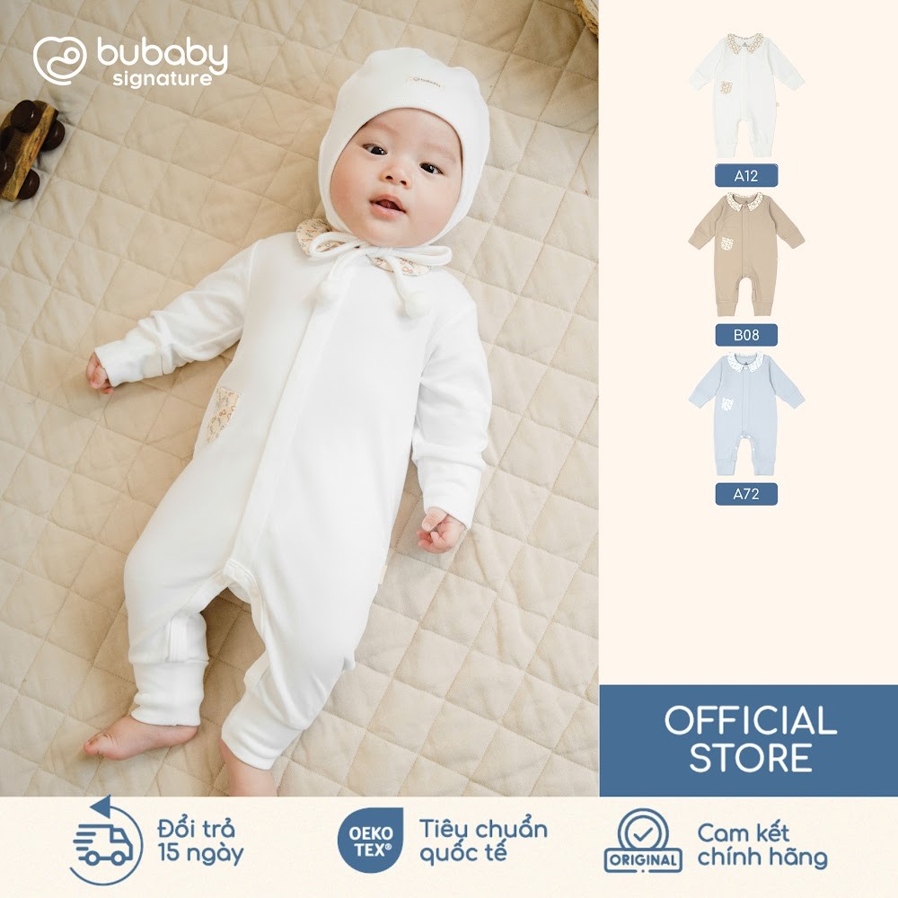 Body dài tay cài giữa cổ Peter Pan Túi ốp Iconic 1 BU Baby BCT2102A1