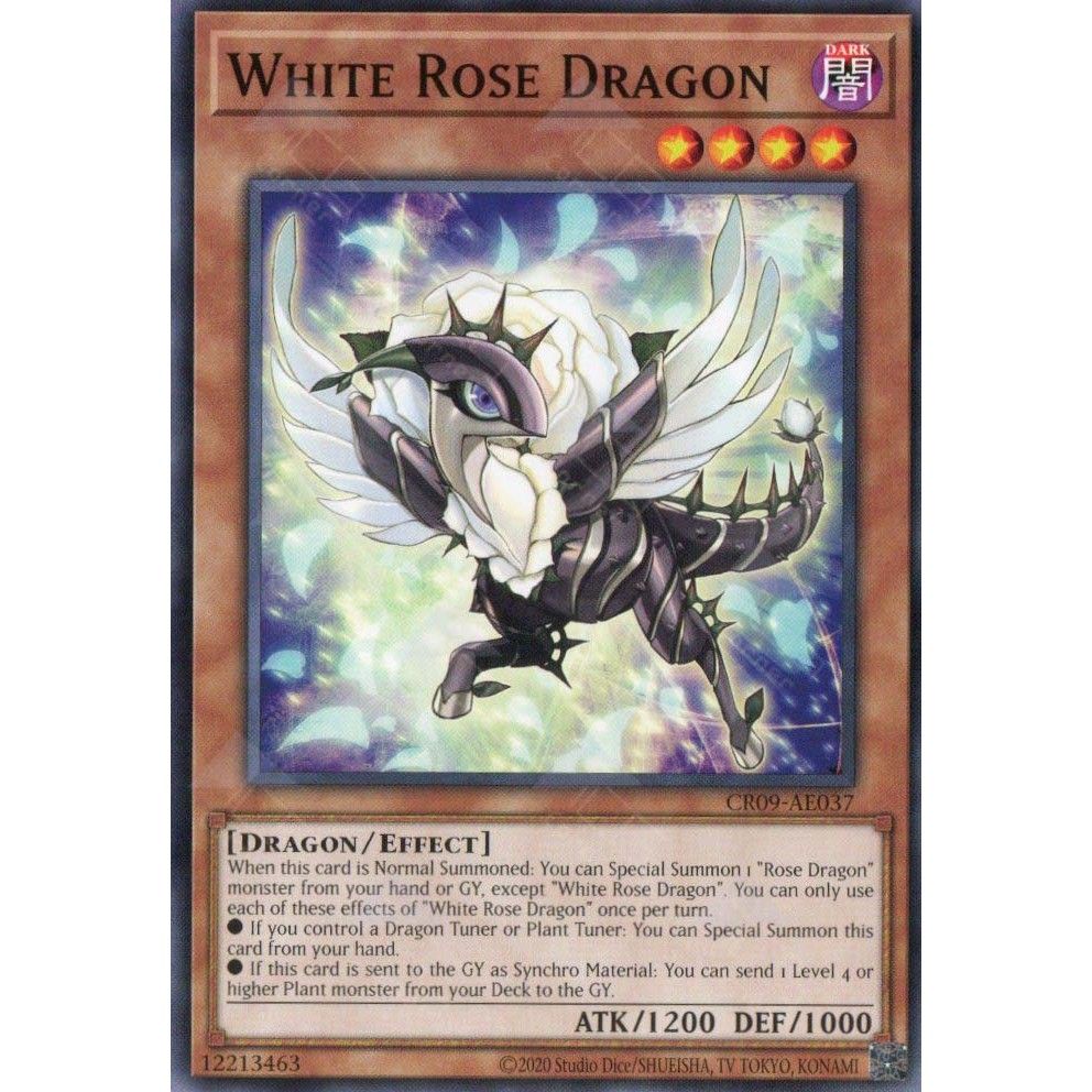 [ Bài Yugioh Chính Hãng ] CR09-AE037 White Rose Dragon - Common