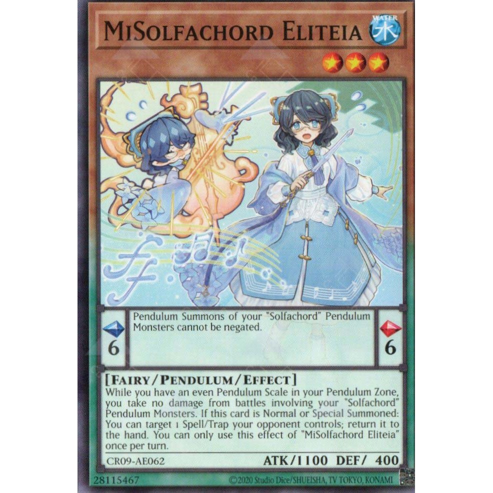 [ Bài Yugioh Chính Hãng ] CR09-AE062 MiSolfachord Eliteia - Common