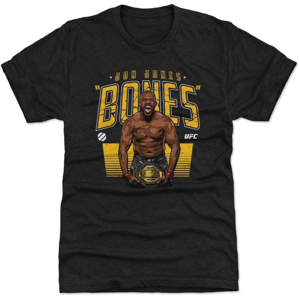 Áo thun cotton nam 500 CẤP Jon Jones UFC Áo thun nam cao cấp - Jon Jones Bones Champion WHT cotton c