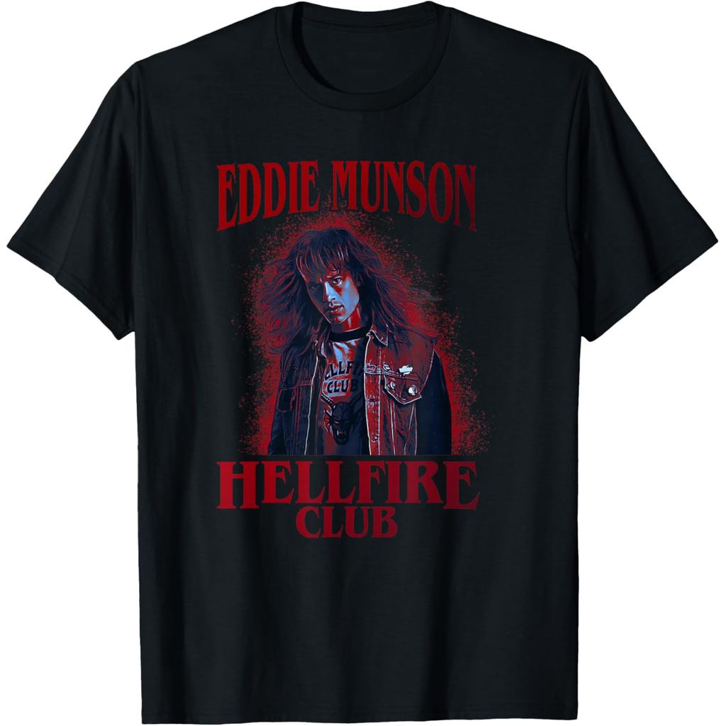 Áo thun cotton nam Stranger Things 4 Eddie Munson Hellfire Club Blood Splatter Áo thun cotton chất l