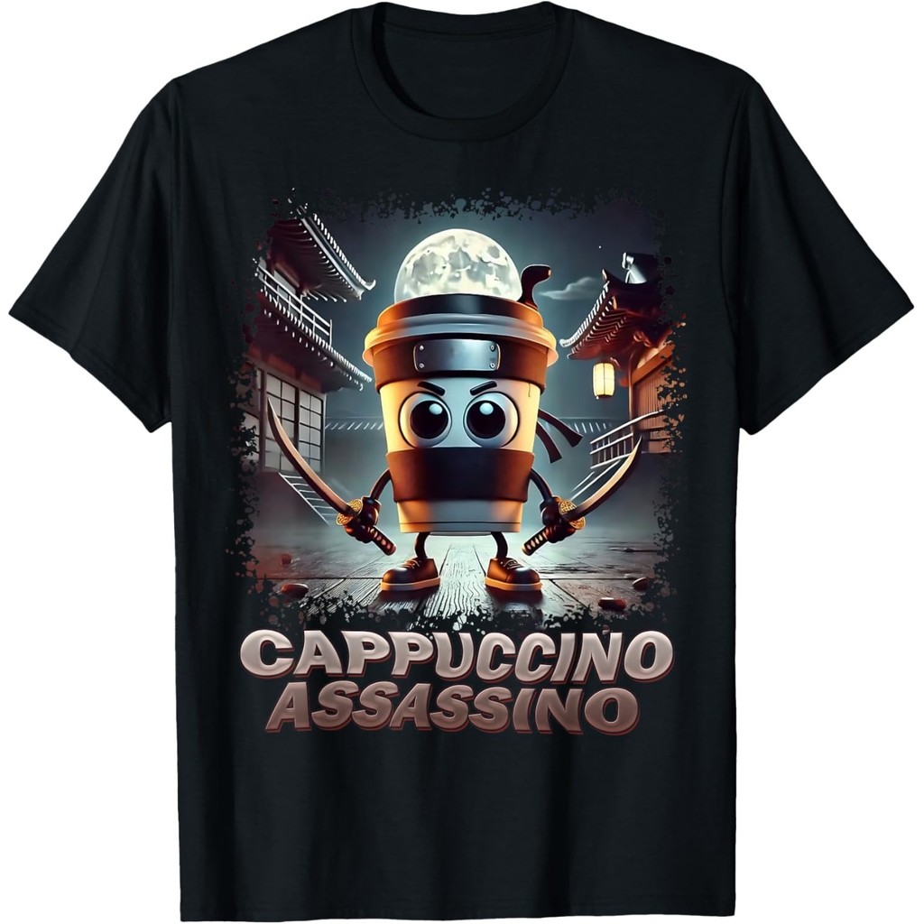 Cappuccino Assassino Ý Brainrot Meme Áo thun Unisex