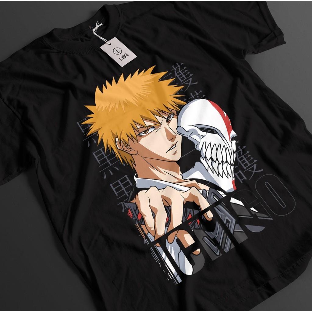 Bleach Anime Áo Sơ Mi Ichigo Bankai Áo Thun Byakuya Áo Aizen Zaraki Unisex Tee