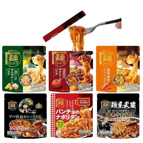【Direct From Japan】Tablestock Noodle QUICK 6-pack, just heat in the microwave (6 varieties x 1 of ea