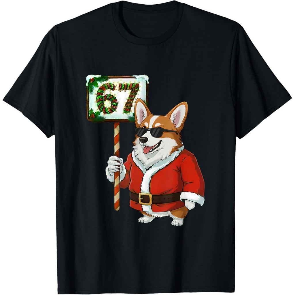 Áo thun 67 Meme Funny Six Seven Christmas Corgi Dog Lover