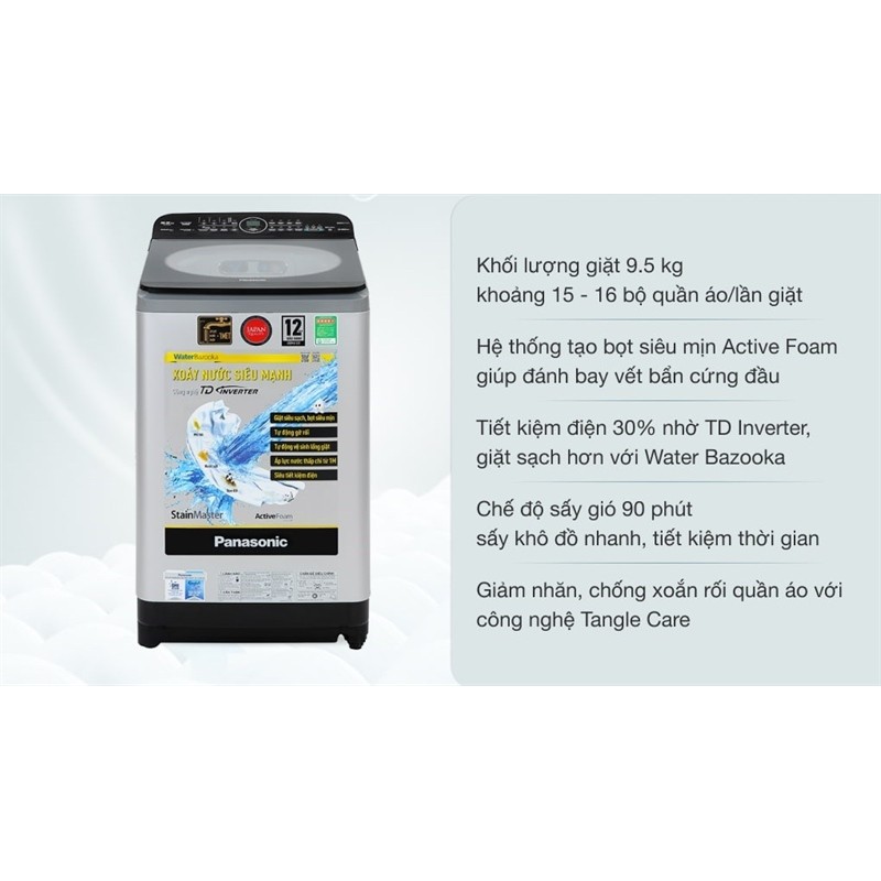 Máy giặt Panasonic Inverter 9.5 kg NA-FD95X1LRV dienmaysieure Xả Kho