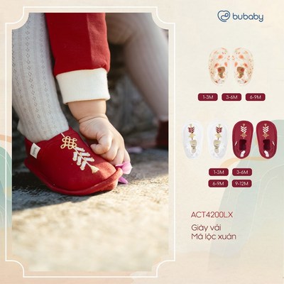 Giày vải Tết mã Lộc Xuân cho bé trai bé gái BU Baby ACT4200LX