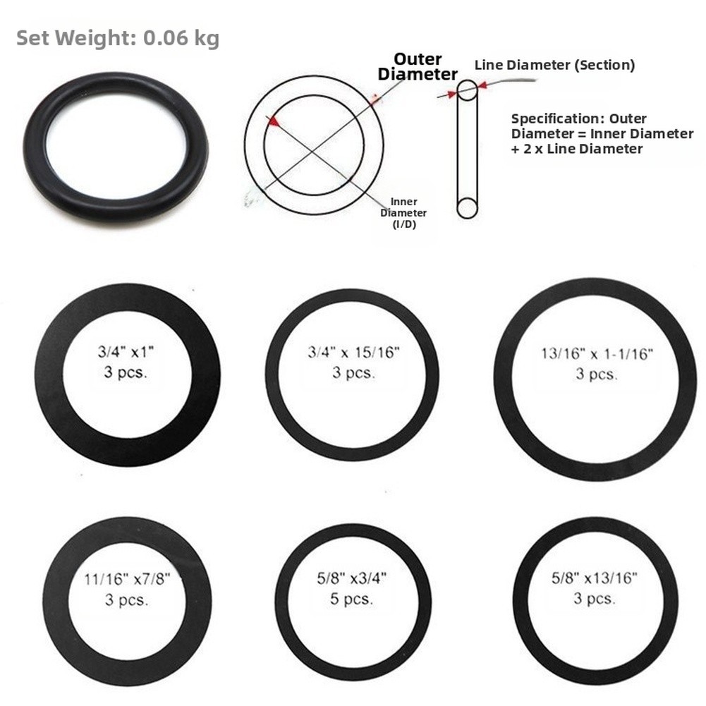 [vn] Bộ 50 Loại Vòng O Bộ Chất Liệu Buna N Ống Nước Khí Thủy Lực