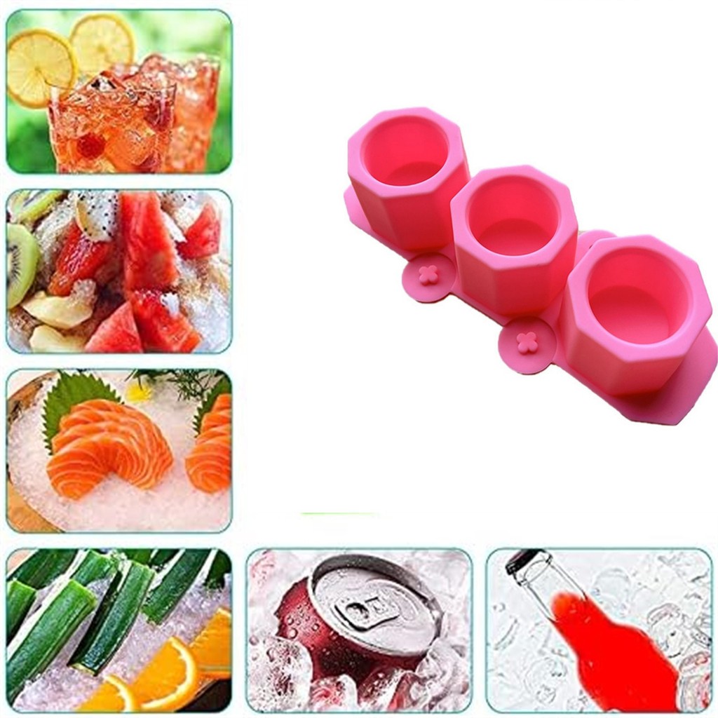 Tumbler Ice Mold Silicone Ice Cube Khay Khuôn Dụng Cụ Làm Lạnh Nước ép Khuôn