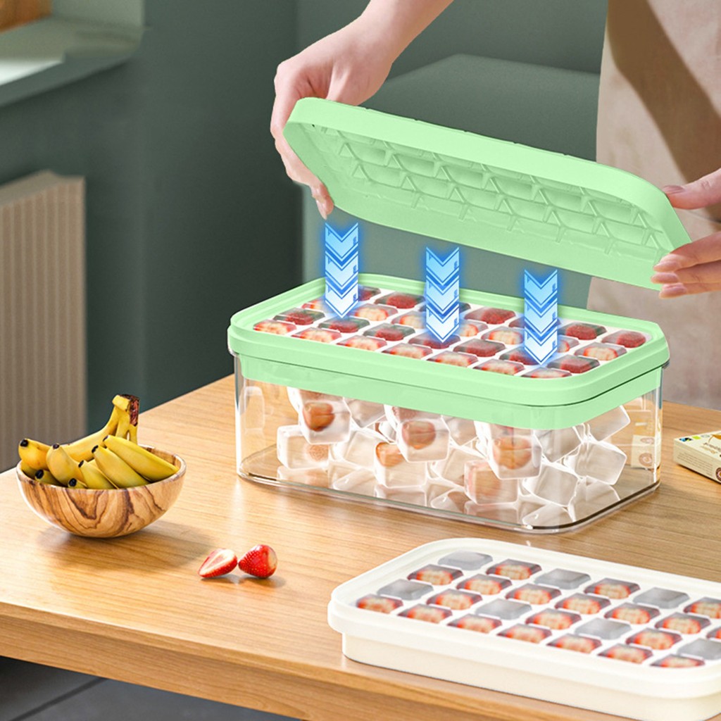 Press Out Ice Dung Tích Lớn Ice Cube Ice Box Hộ Gia Đình Press Ice Box Hộp Bảo Quản Đá