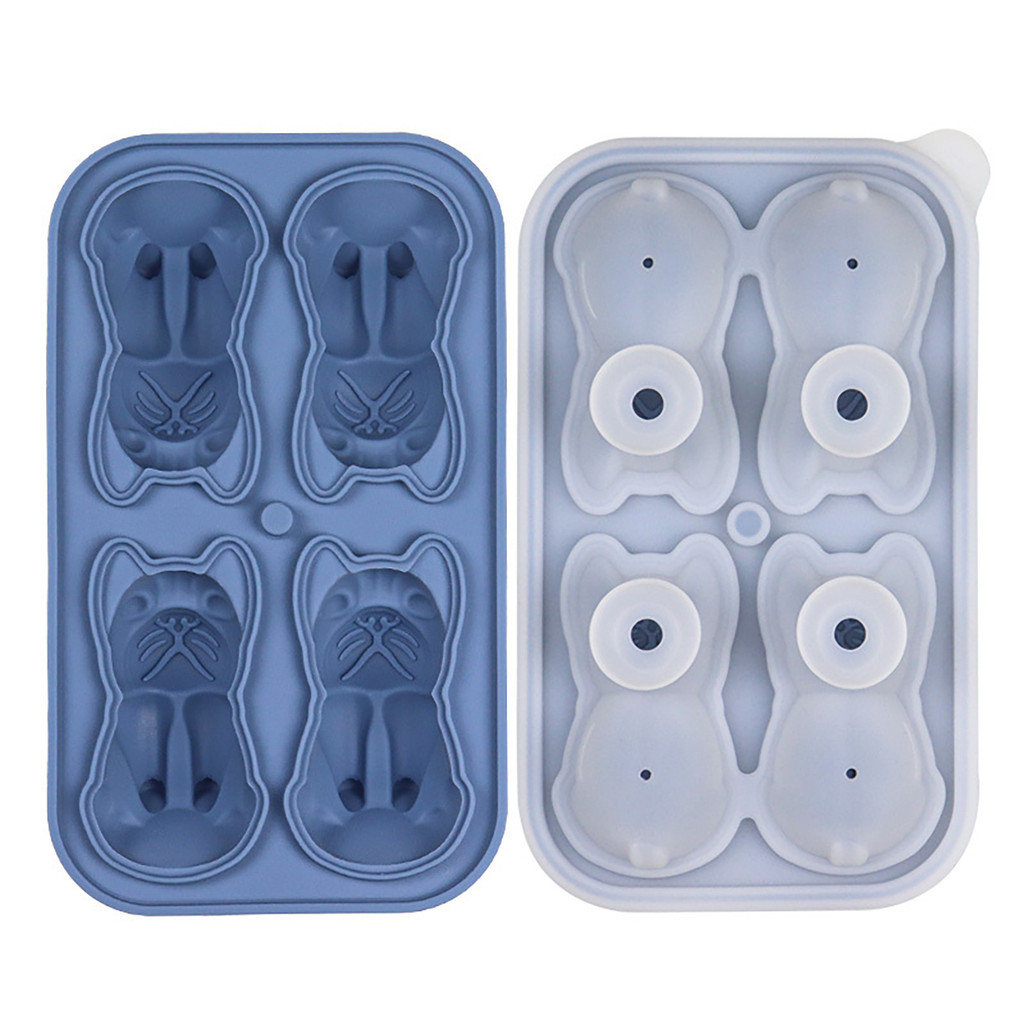 Silicone Ice Cube Với Hình Dạng Vui Nhộn Silicon Ice Cube Khay Cho Tủ Đông Lớn Ice Cube Khay Có Nắp 