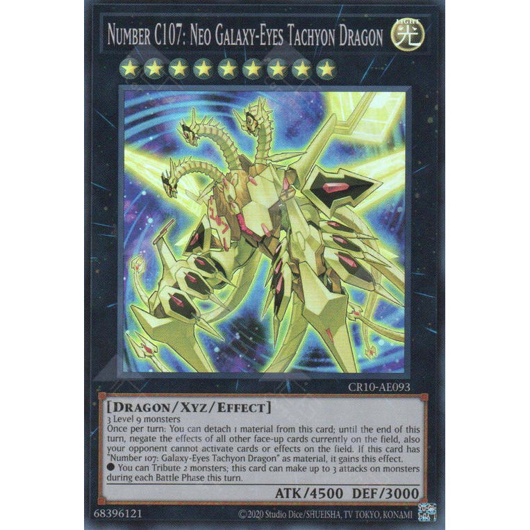 Thẻ bài Yugioh - CR10-AE093 - Number C107: Neo Galaxy-Eyes Tachyon Dragon