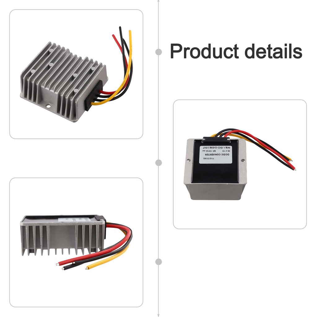 (Hrdeal) DC 6V sang DC 12V Bộ chuyển đổi điện áp DC 5A 120W cho thuyền ô tô