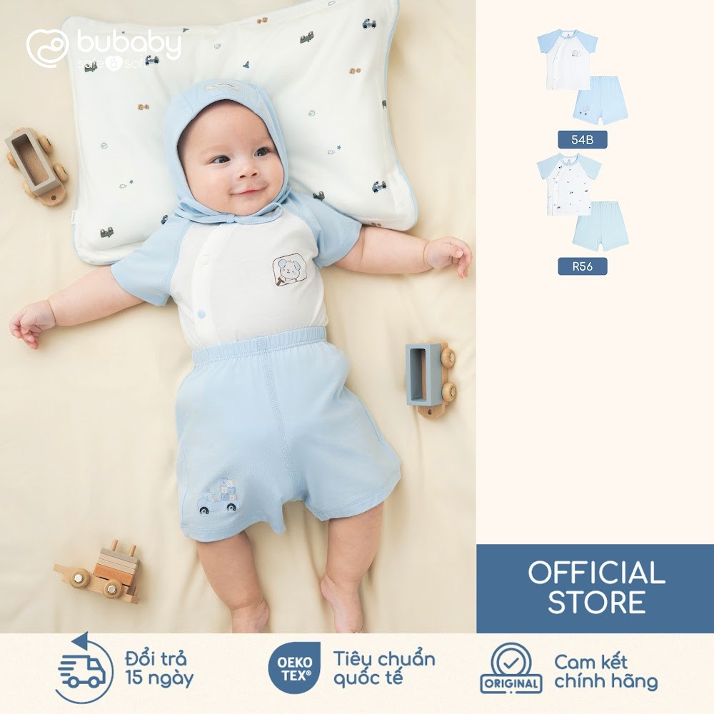 Bộ ngắn tay cài chéo Little Car BU Baby IBB130800