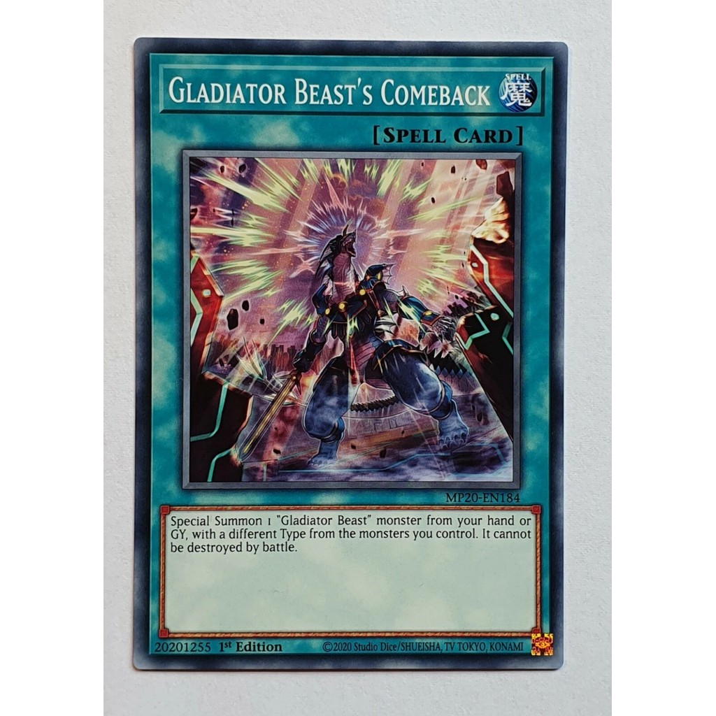 Thẻ bài Yugioh - MP20-EN184 - Gladiator Beast's Comeback