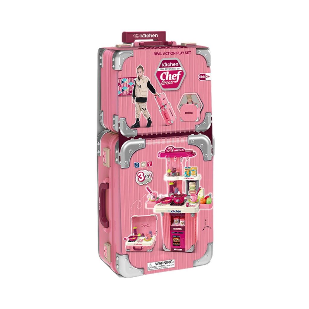 Đồ Chơi Bộ Nhà Bếp Khổng Lồ Combo 2 Vali Hồng SWEET HEART SH0346